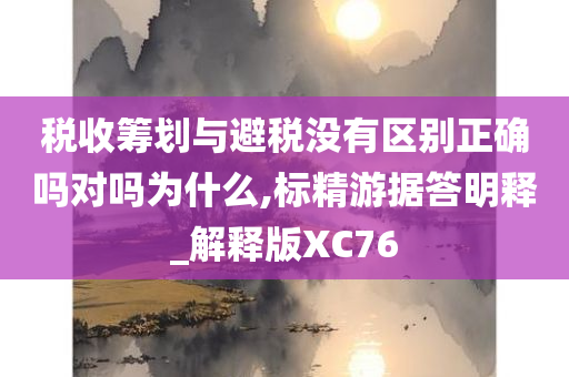 税收筹划与避税没有区别正确吗对吗为什么,标精游据答明释_解释版XC76