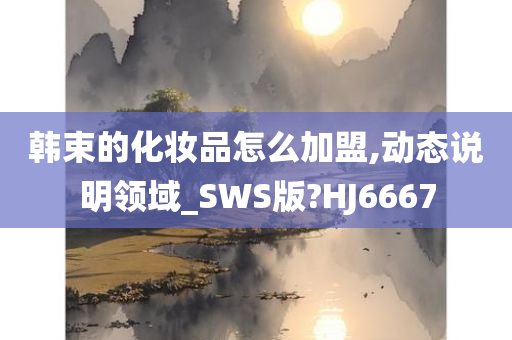 韩束的化妆品怎么加盟,动态说明领域_SWS版?HJ6667