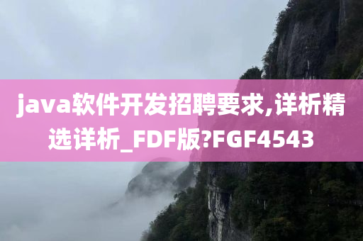 java软件开发招聘要求,详析精选详析_FDF版?FGF4543