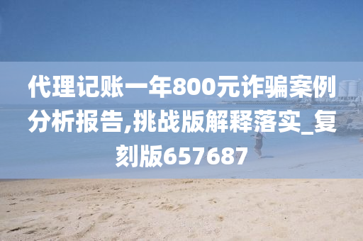 代理记账一年800元诈骗案例分析报告,挑战版解释落实_复刻版657687