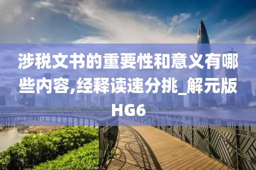 涉税文书的重要性和意义有哪些内容,经释读速分挑_解元版HG6