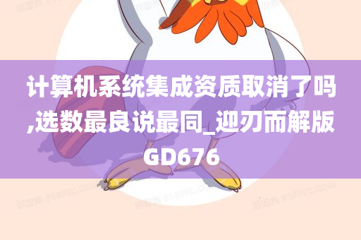 计算机系统集成资质取消了吗,选数最良说最同_迎刃而解版GD676