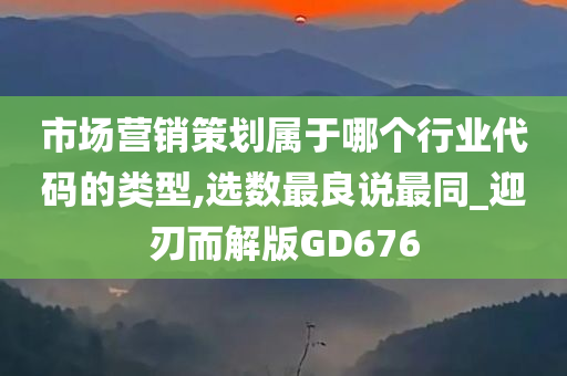 市场营销策划属于哪个行业代码的类型,选数最良说最同_迎刃而解版GD676