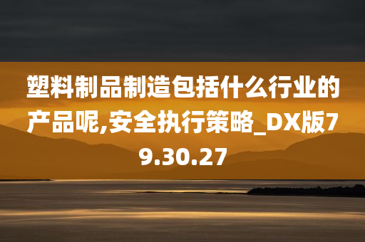 塑料制品制造包括什么行业的产品呢,安全执行策略_DX版79.30.27