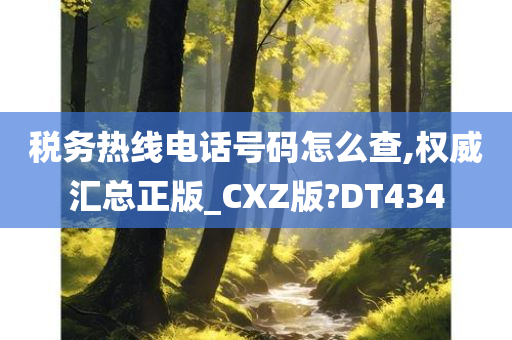 税务热线电话号码怎么查,权威汇总正版_CXZ版?DT434