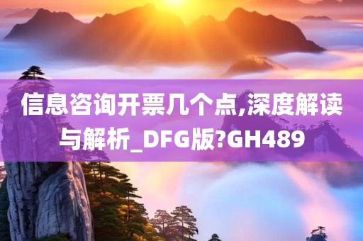 信息咨询开票几个点,深度解读与解析_DFG版?GH489