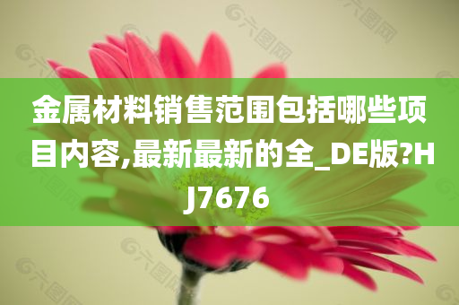 金属材料销售范围包括哪些项目内容,最新最新的全_DE版?HJ7676