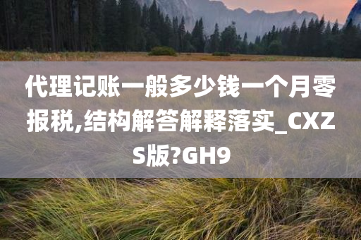 代理记账一般多少钱一个月零报税,结构解答解释落实_CXZS版?GH9