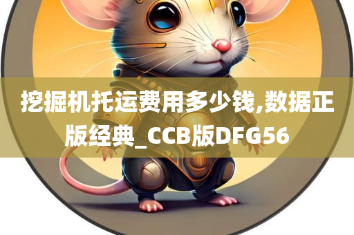 挖掘机托运费用多少钱,数据正版经典_CCB版DFG56