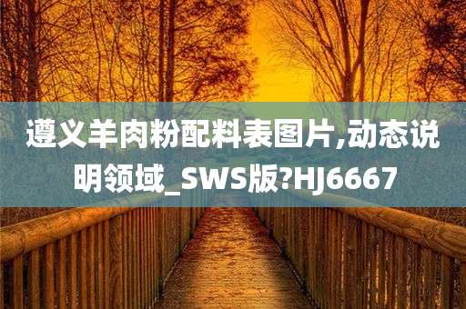 遵义羊肉粉配料表图片,动态说明领域_SWS版?HJ6667