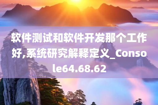 软件测试和软件开发那个工作好,系统研究解释定义_Console64.68.62