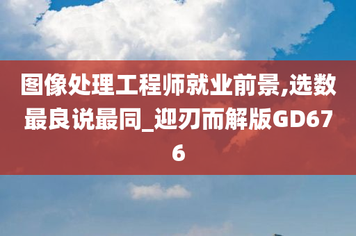 图像处理工程师就业前景,选数最良说最同_迎刃而解版GD676