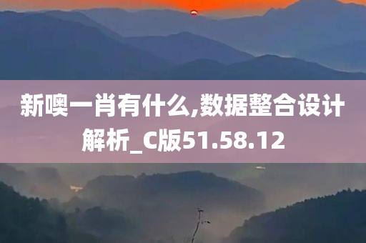 新噢一肖有什么,数据整合设计解析_C版51.58.12