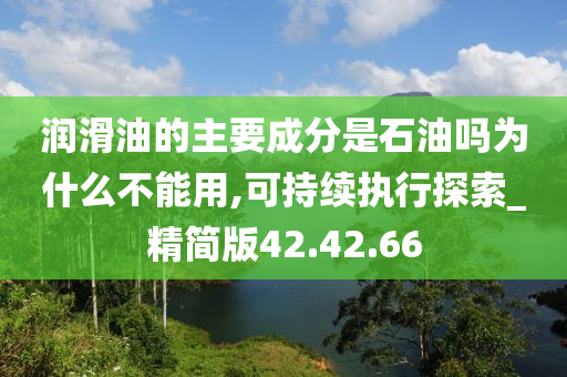 润滑油的主要成分是石油吗为什么不能用,可持续执行探索_精简版42.42.66