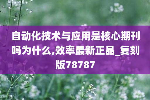 自动化技术与应用是核心期刊吗为什么,效率最新正品_复刻版78787