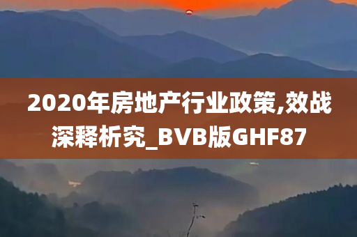 2020年房地产行业政策,效战深释析究_BVB版GHF87