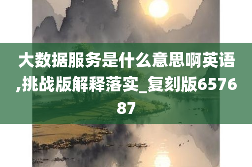 大数据服务是什么意思啊英语,挑战版解释落实_复刻版657687