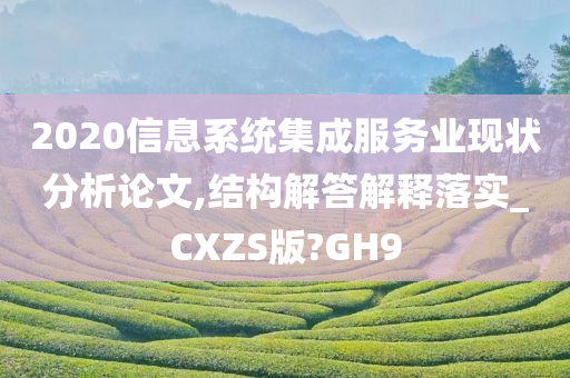 2020信息系统集成服务业现状分析论文,结构解答解释落实_CXZS版?GH9