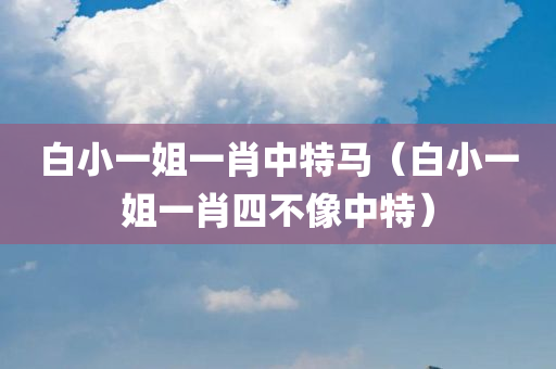 白小一姐一肖中特马（白小一姐一肖四不像中特）