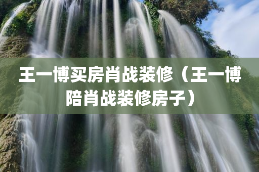 王一博买房肖战装修（王一博陪肖战装修房子）