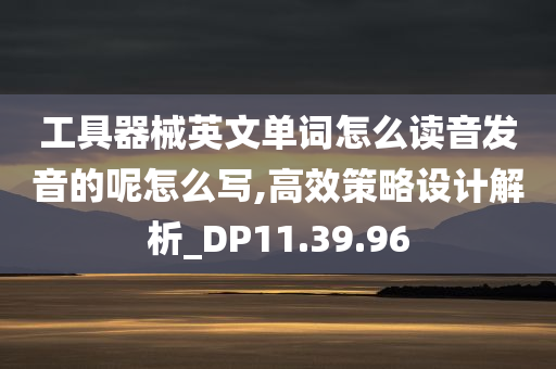 工具器械英文单词怎么读音发音的呢怎么写,高效策略设计解析_DP11.39.96