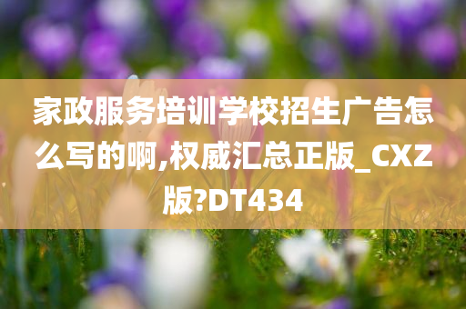 家政服务培训学校招生广告怎么写的啊,权威汇总正版_CXZ版?DT434