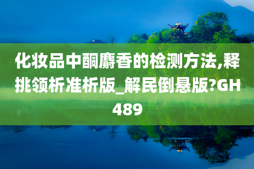 化妆品中酮麝香的检测方法,释挑领析准析版_解民倒悬版?GH489