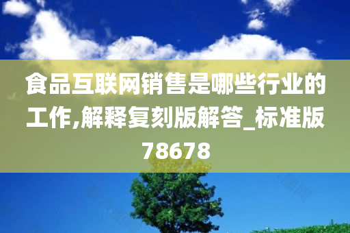 食品互联网销售是哪些行业的工作,解释复刻版解答_标准版78678