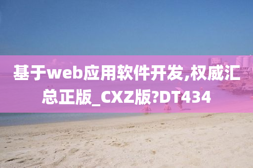 基于web应用软件开发,权威汇总正版_CXZ版?DT434