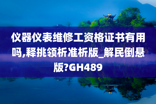 仪器仪表维修工资格证书有用吗,释挑领析准析版_解民倒悬版?GH489