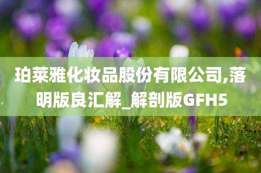 珀莱雅化妆品股份有限公司,落明版良汇解_解剖版GFH5