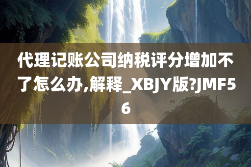 代理记账公司纳税评分增加不了怎么办,解释_XBJY版?JMF56