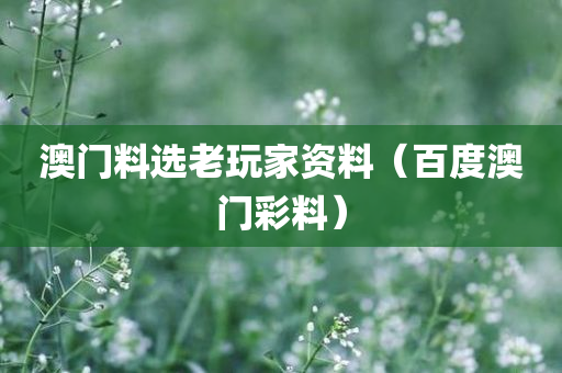 澳门料选老玩家资料（百度澳门彩料）