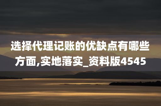 选择代理记账的优缺点有哪些方面,实地落实_资料版4545