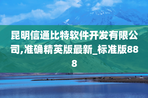 昆明信通比特软件开发有限公司,准确精英版最新_标准版888