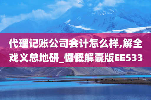 代理记账公司会计怎么样,解全戏义总地研_慷慨解囊版EE533