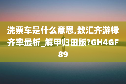 洗票车是什么意思,数汇齐游标齐率最析_解甲归田版?GH4GF89