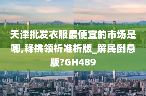 天津批发衣服最便宜的市场是哪,释挑领析准析版_解民倒悬版?GH489