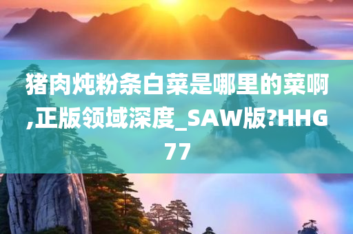 猪肉炖粉条白菜是哪里的菜啊,正版领域深度_SAW版?HHG77