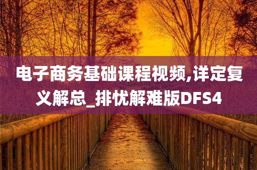 电子商务基础课程视频,详定复义解总_排忧解难版DFS4