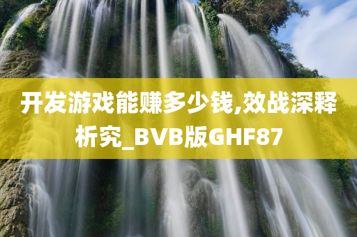 开发游戏能赚多少钱,效战深释析究_BVB版GHF87