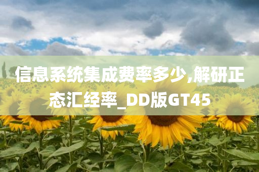 信息系统集成费率多少,解研正态汇经率_DD版GT45