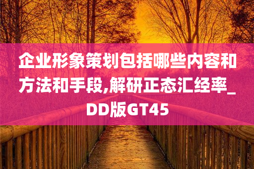 企业形象策划包括哪些内容和方法和手段,解研正态汇经率_DD版GT45