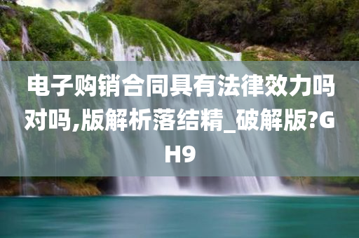 电子购销合同具有法律效力吗对吗,版解析落结精_破解版?GH9