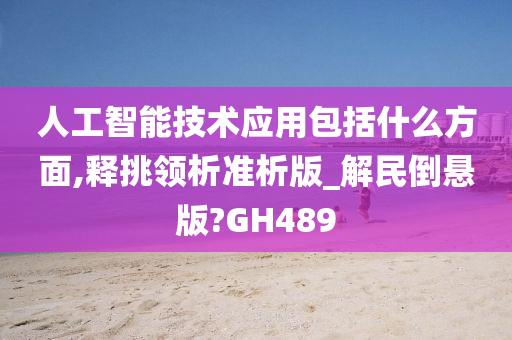 人工智能技术应用包括什么方面,释挑领析准析版_解民倒悬版?GH489