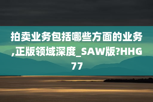 拍卖业务包括哪些方面的业务,正版领域深度_SAW版?HHG77