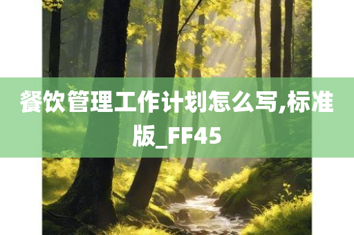 餐饮管理工作计划怎么写,标准版_FF45