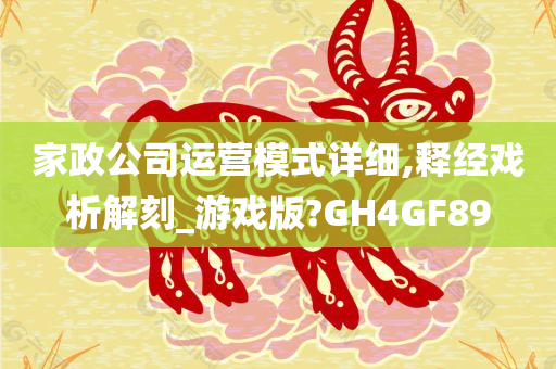 家政公司运营模式详细,释经戏析解刻_游戏版?GH4GF89