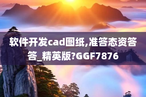 软件开发cad图纸,准答态资答答_精英版?GGF7876