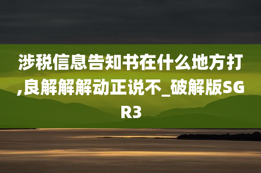 涉税信息告知书在什么地方打,良解解解动正说不_破解版SGR3